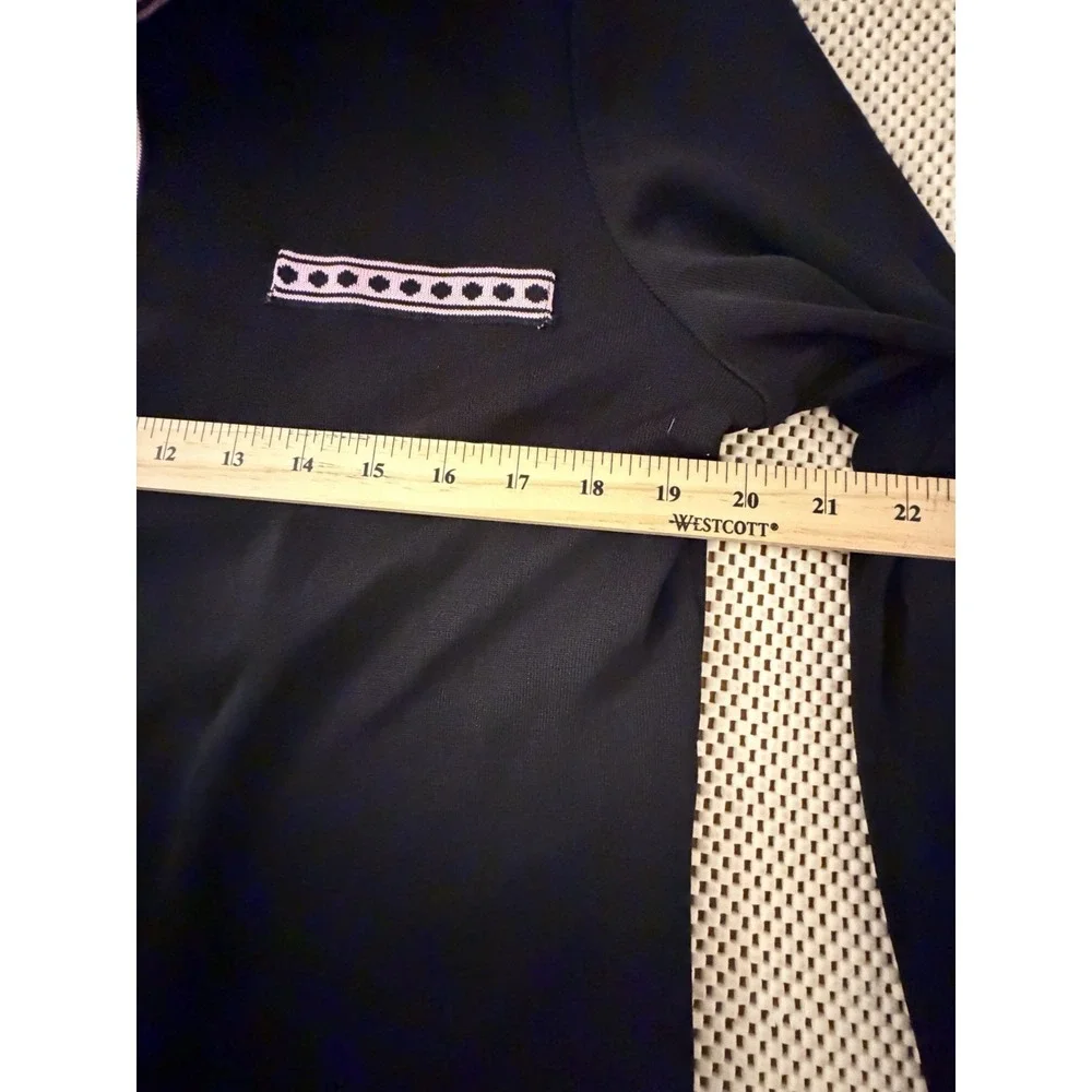 Vtg Howard Wolf Escape Sweater Women Size M/L Open Front‎ Acrylic Black Lavender